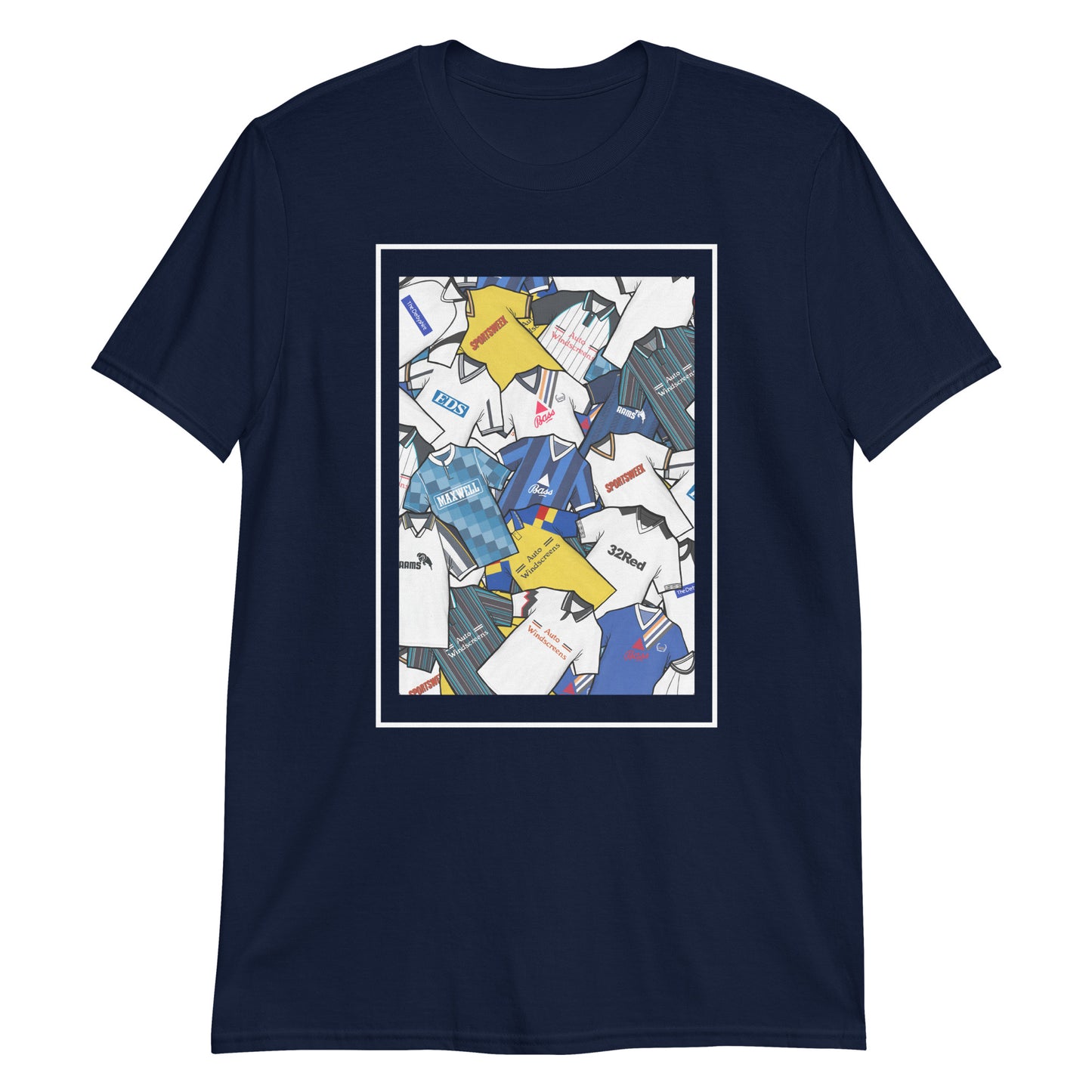 Celebrate your Rams pride with this Derby County FC T-shirt, designed for fans who love classic football style. Featuring a striking mashup collage of Derby County’s iconic football shirts, this retro-style T-shirt showcases the club’s rich history and heritage in one bold design. Perfect for match days, casual wear, or as a Derby County football gift, it combines vintage football culture with modern comfort. A must-have Derby County T-shirt for true supporters who value the club’s legacy and timeless