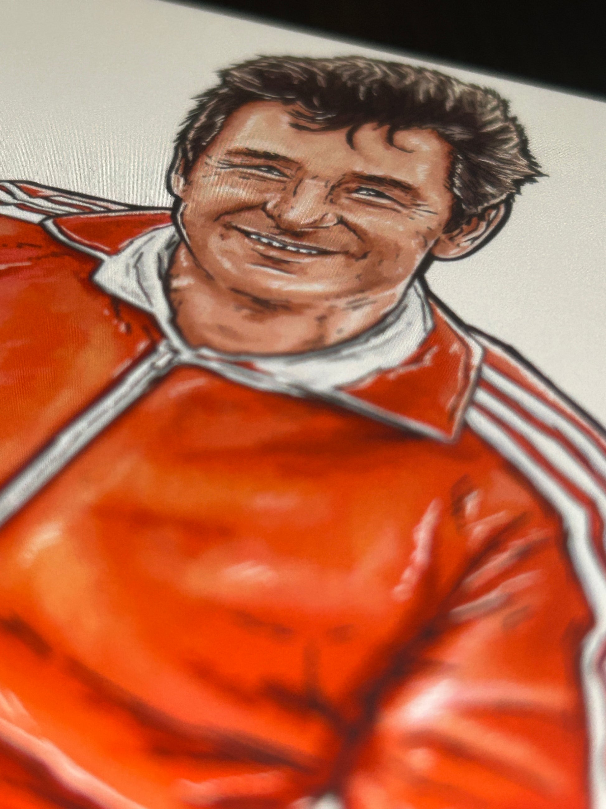 A photograph showcasing my artwork of Nottingham Forest legend manager Brian Clough