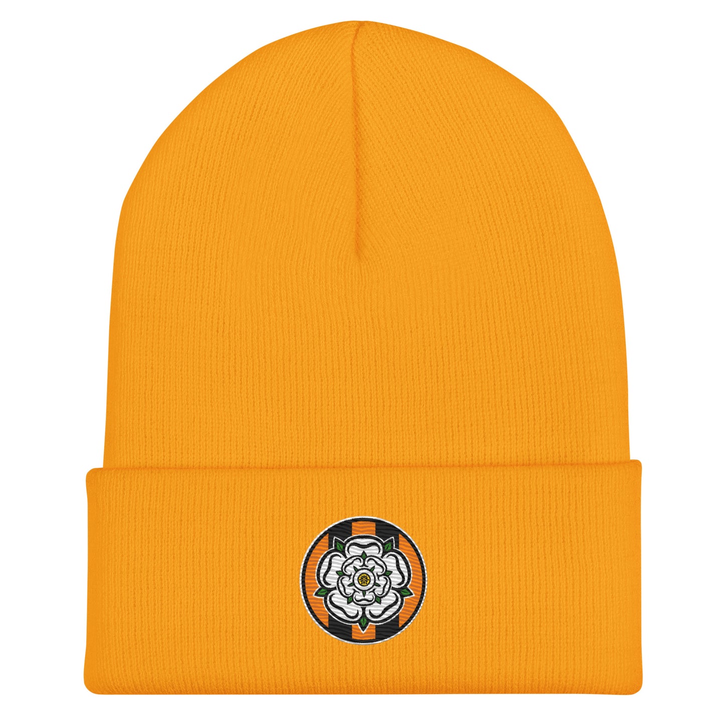 Stay warm with classic Hull City style. This unofficial retro-inspired beanie offers a soft, comfy fit—perfect for Tigers fans who love vintage football fashion. Up the Tigers! Keep the Hull flag flying High. Yorkshire Rose, ORANGE