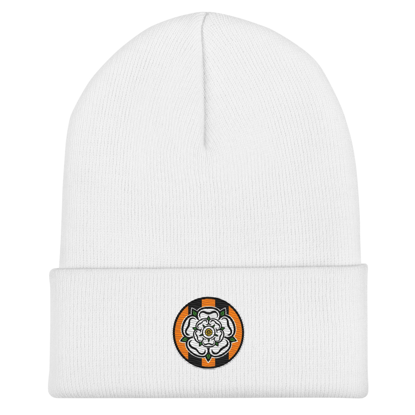 Stay warm with classic Hull City style. This unofficial retro-inspired beanie offers a soft, comfy fit—perfect for Tigers fans who love vintage football fashion. Up the Tigers! Keep the Hull flag flying High. Yorkshire Rose WHITE