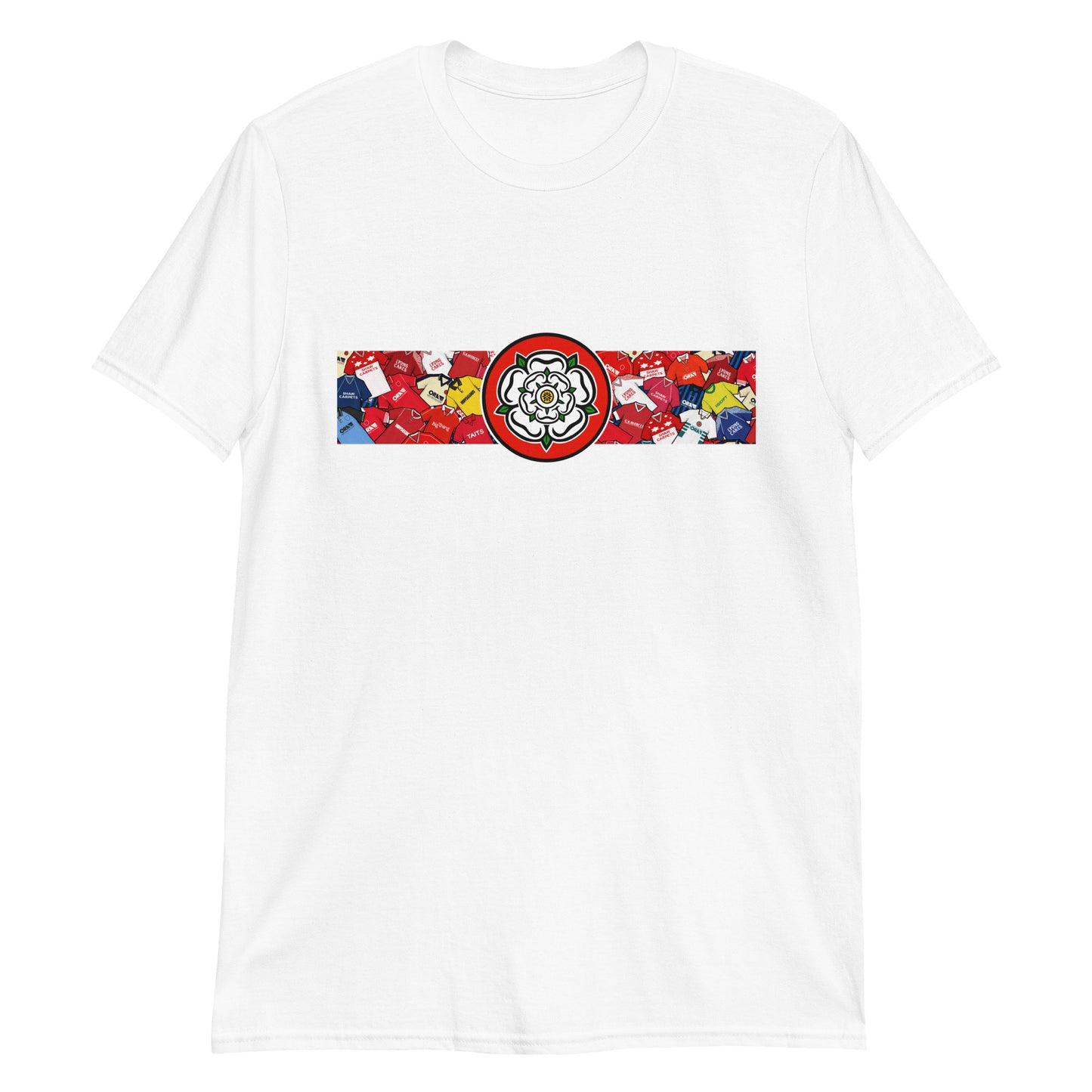 This T-shirt design celebrates Barnsley FC’s proud legacy, blending the club’s iconic red with a bold, retro-inspired edge. Featuring classic jersey patterns and a central Yorkshire rose emblem, it pays homage to the passion and tradition of the Oakwell faithful. A perfect fusion of vintage football heritage and contemporary streetwear—designed for true Tykes supporters. Colour is White