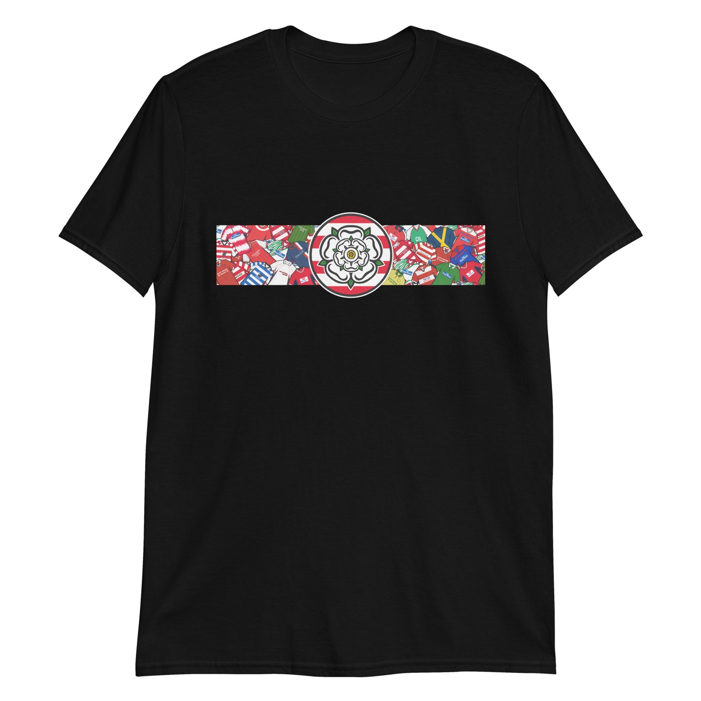 This T-shirt design celebrates Doncaster Rovers’ proud legacy, blending the club’s iconic red and white with a bold, retro-inspired edge. Featuring classic jersey patterns and a central Yorkshire rose emblem, it pays homage to the passion and tradition of the Keepmoat faithful. A perfect fusion of vintage football heritage and contemporary streetwear—designed for true Rovers supporters.