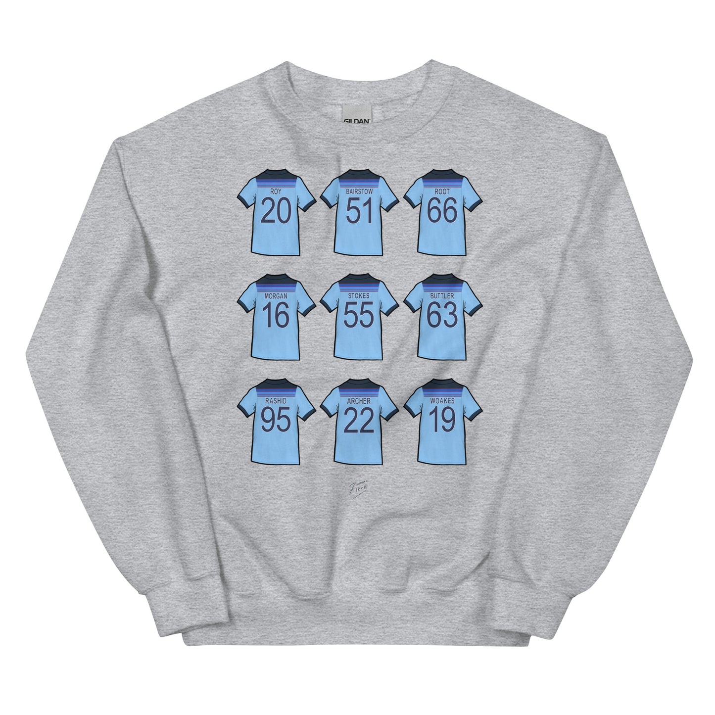 Grey T-shirt England cricket sweatshirt jumper inspired by those jerseys of world cup 2019