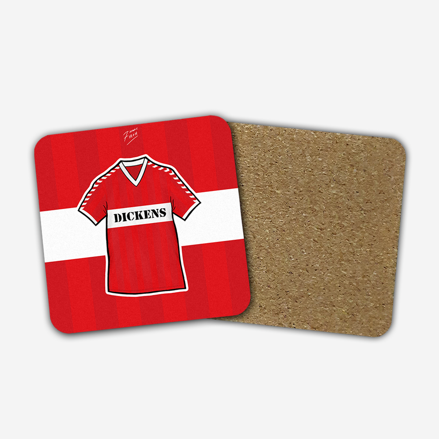 Middlesbrough 1986/87 Home Shirt Memorabilia Hand Sublimated Football Coaster