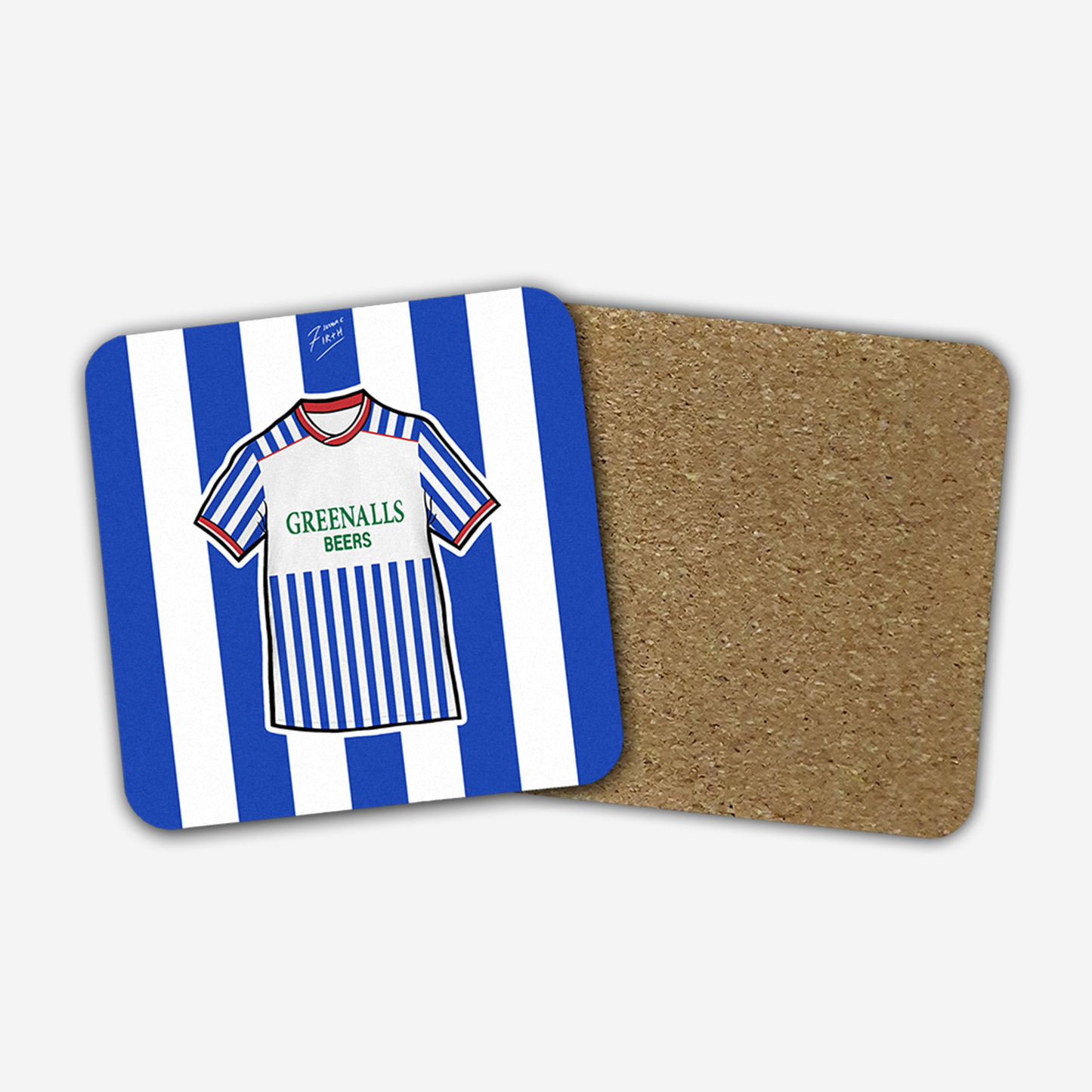 Huddersfield 1987/88 Home Shirt Memorabilia Hand Sublimated Football Coaster