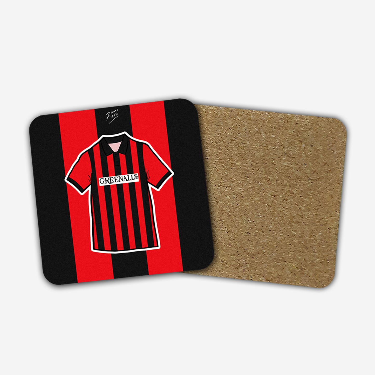 Huddersfield 1989/90 Away Shirt Memorabilia Hand Sublimated Football Coaster