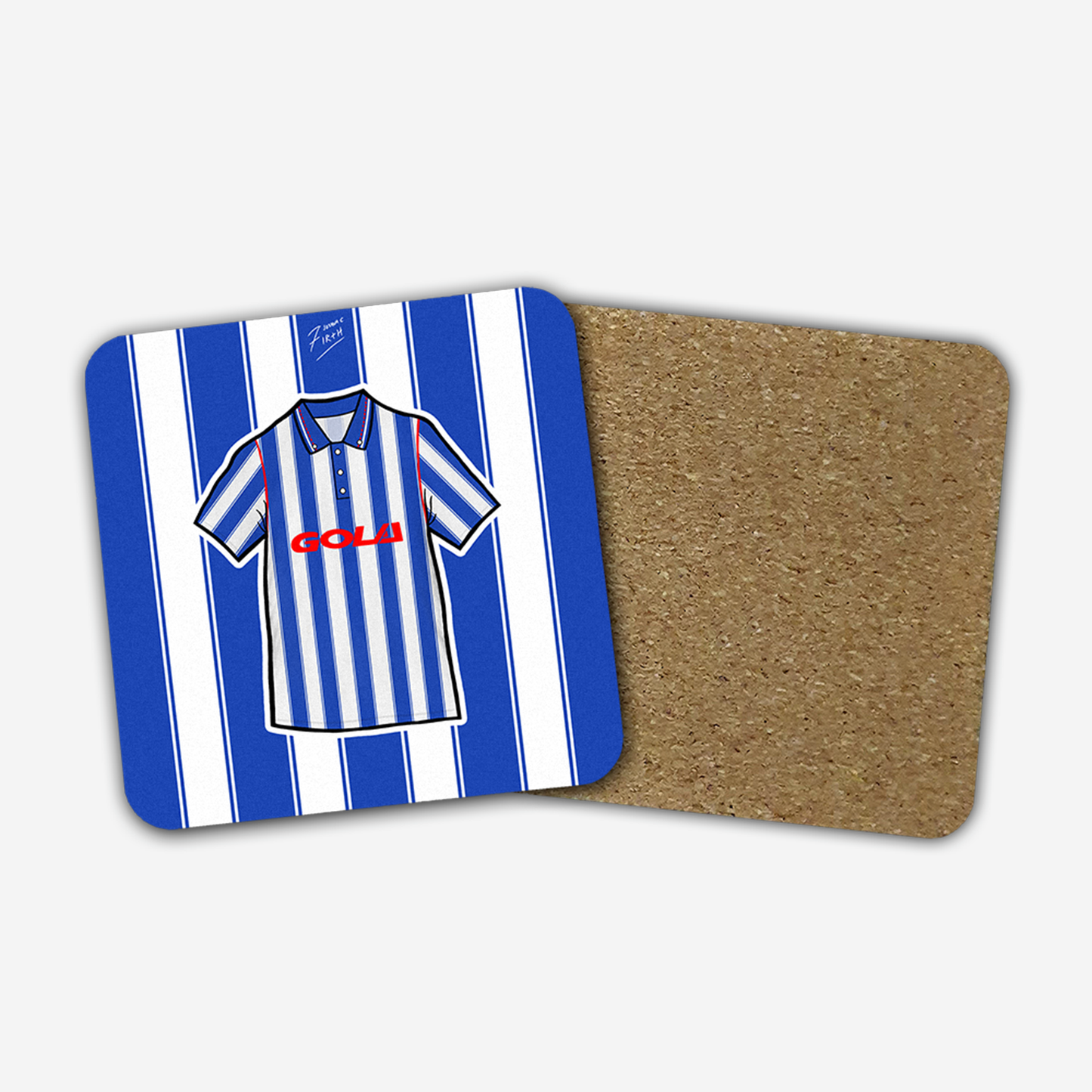 Huddersfield 1991/92 Home Shirt Memorabilia Hand Sublimated Football Coaster