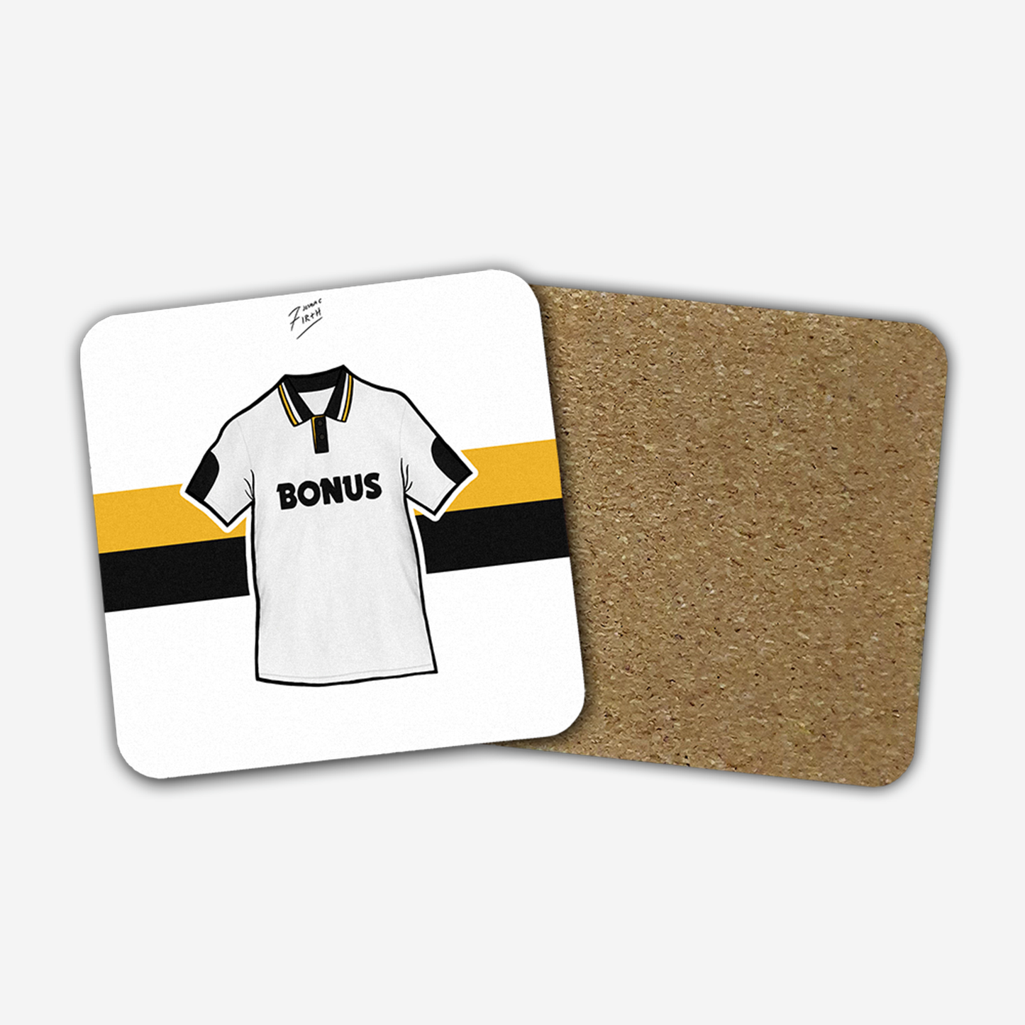 Hull 1992/93 Away Shirt Memorabilia Hand Sublimated Football Coaster