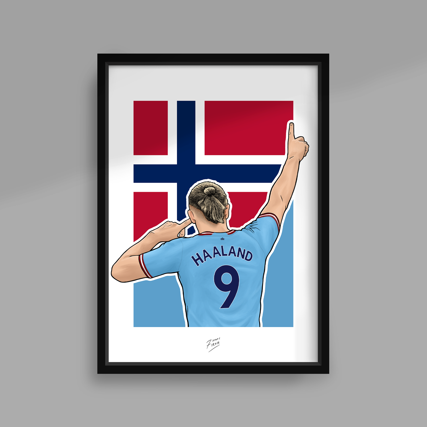 Erling Haaland Man City Memorabilia Handmade Illustrated A4 Poster Print
