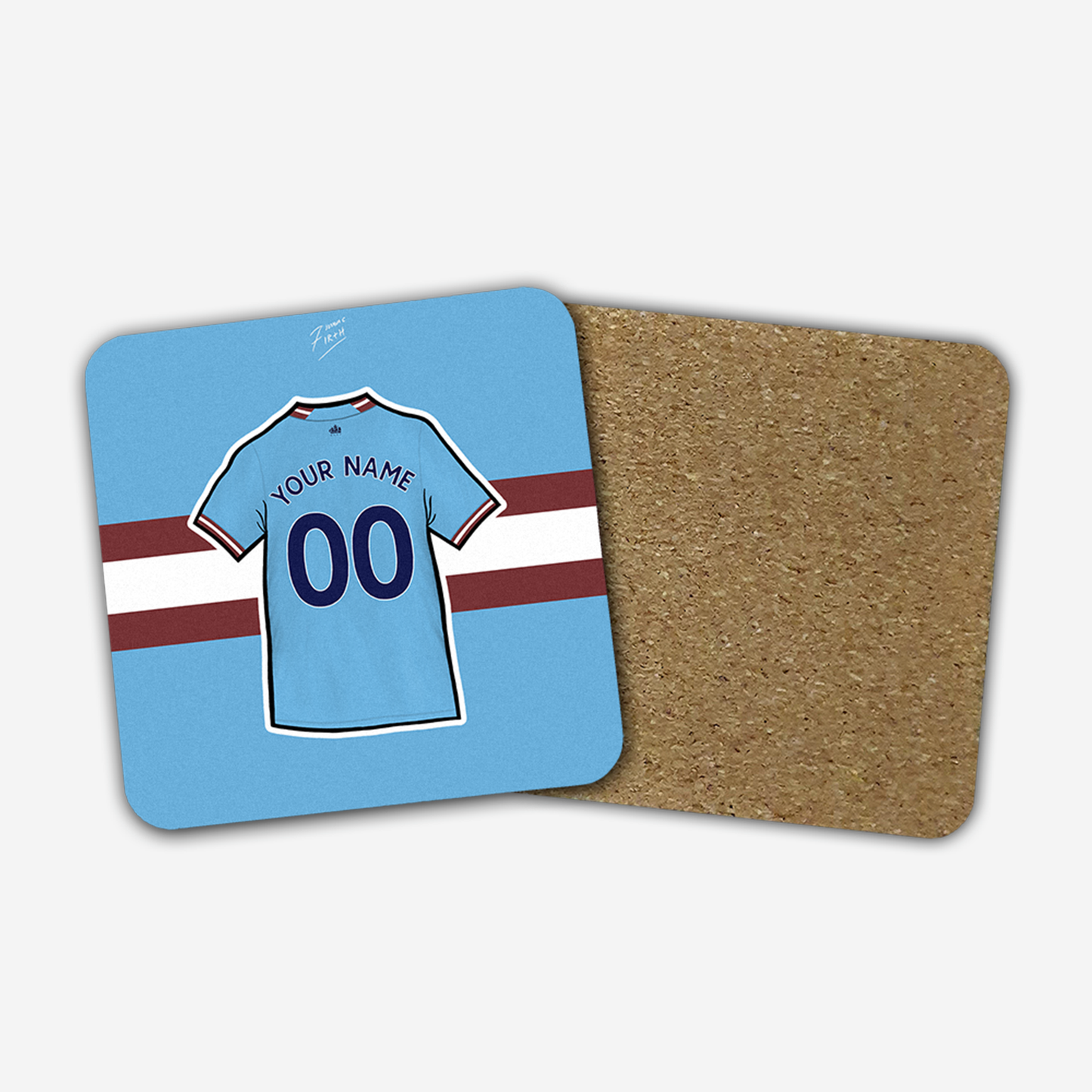 Manchester City themed coaster artwork illustration