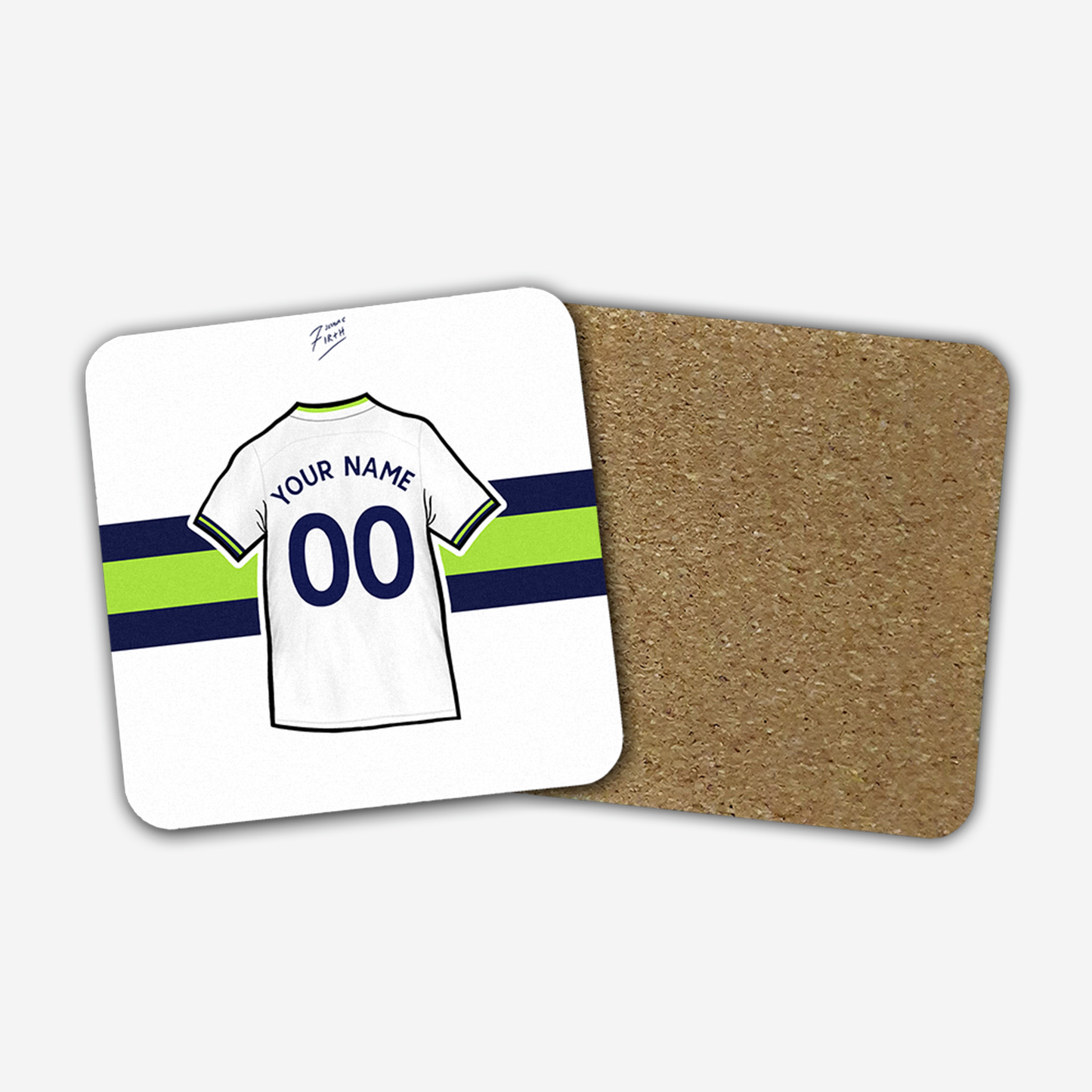 Personalised Tottenham Home Shirt 2022/23 Memorabilia Hand Sublimated Football Coaster