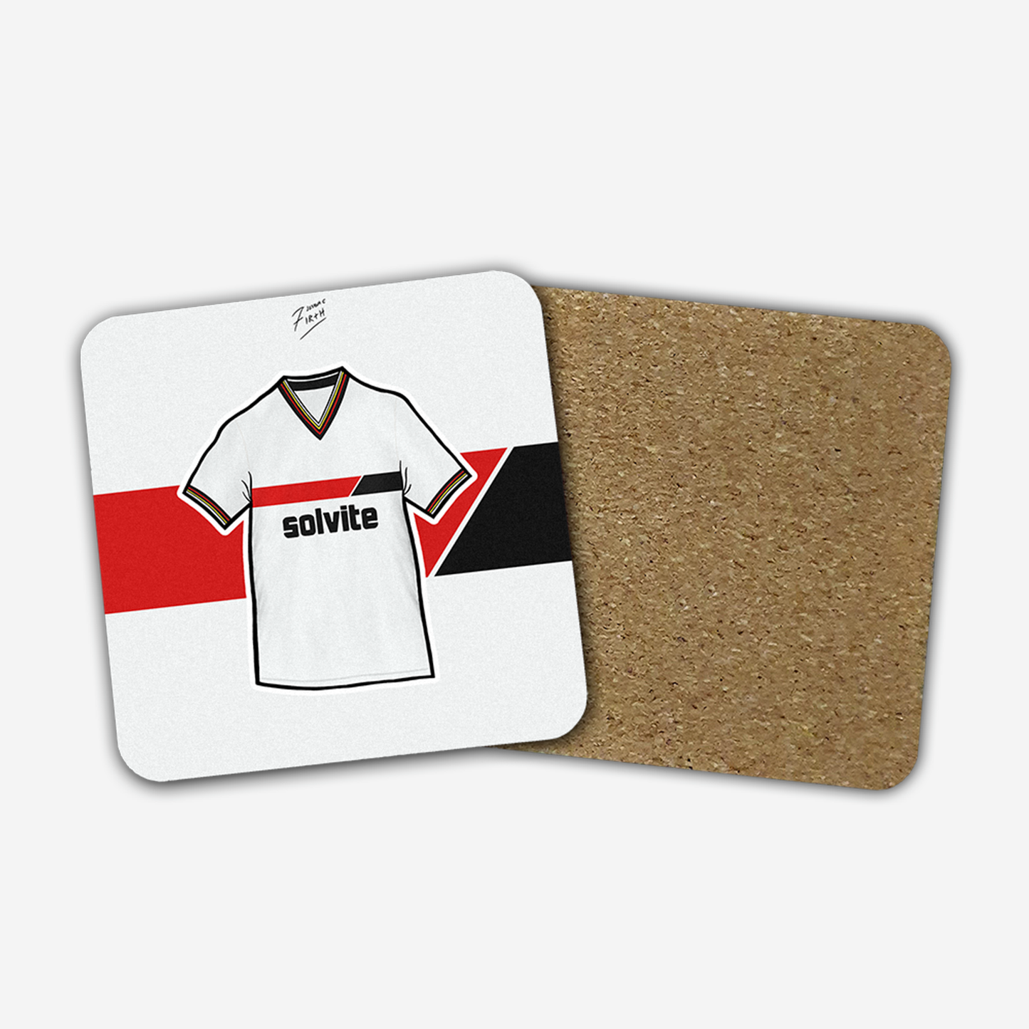 Watford 1985-88 Away Shirt Memorabilia Hand Sublimated Football Coaster