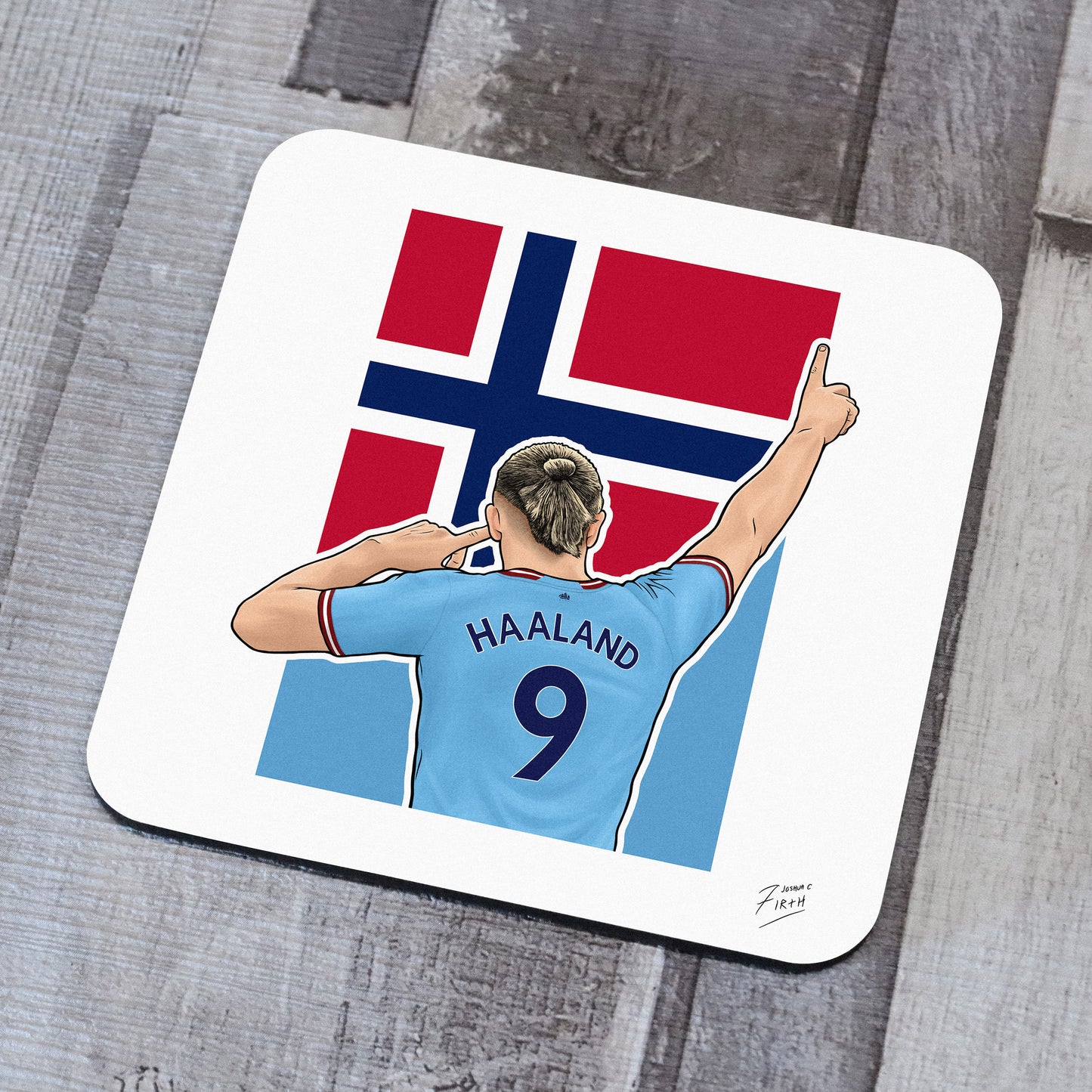 Erling Haaland Man City Memorabilia Hand Sublimated Football Coaster