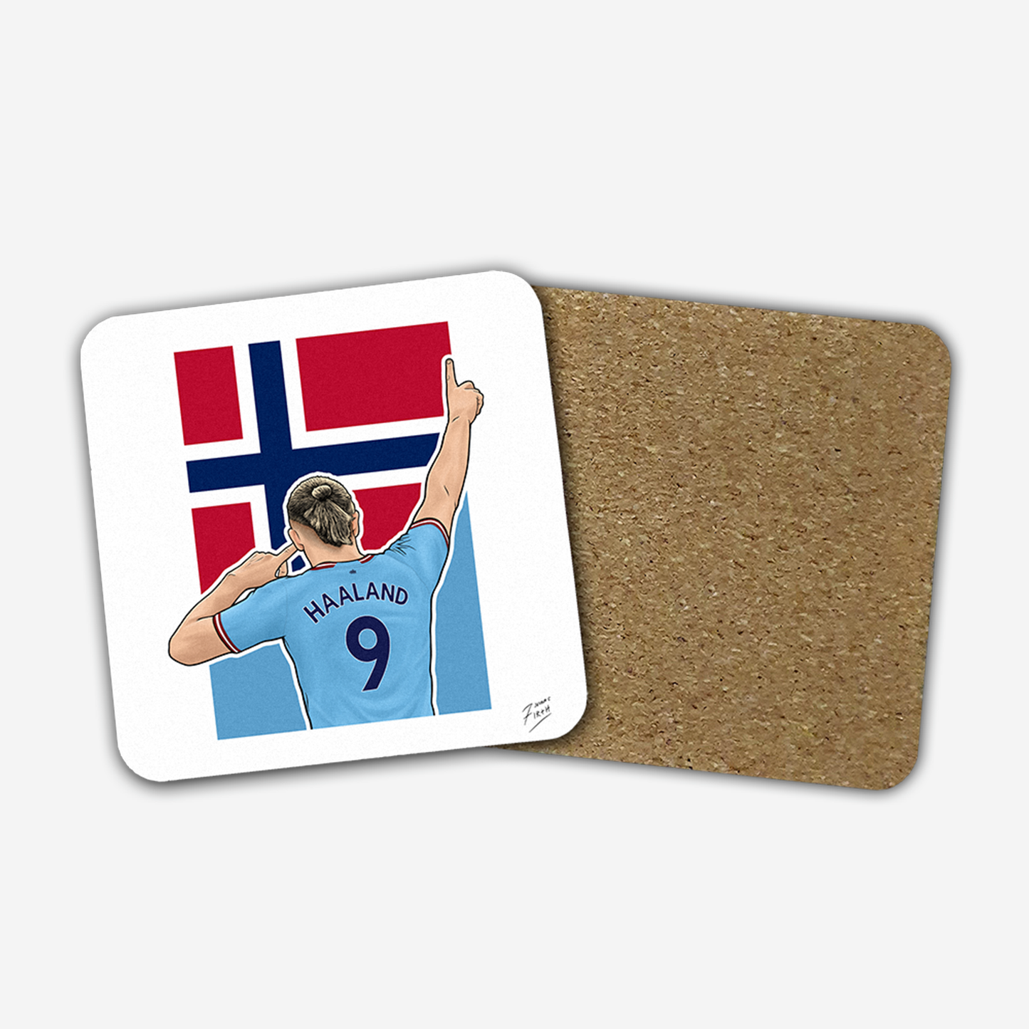 Erling Haaland Man City Memorabilia Hand Sublimated Football Coaster