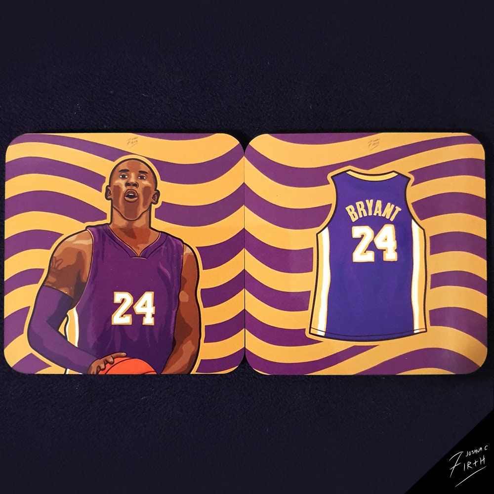 Kobe Bryant Memorabilia Hand Sublimated Basketball Coasters