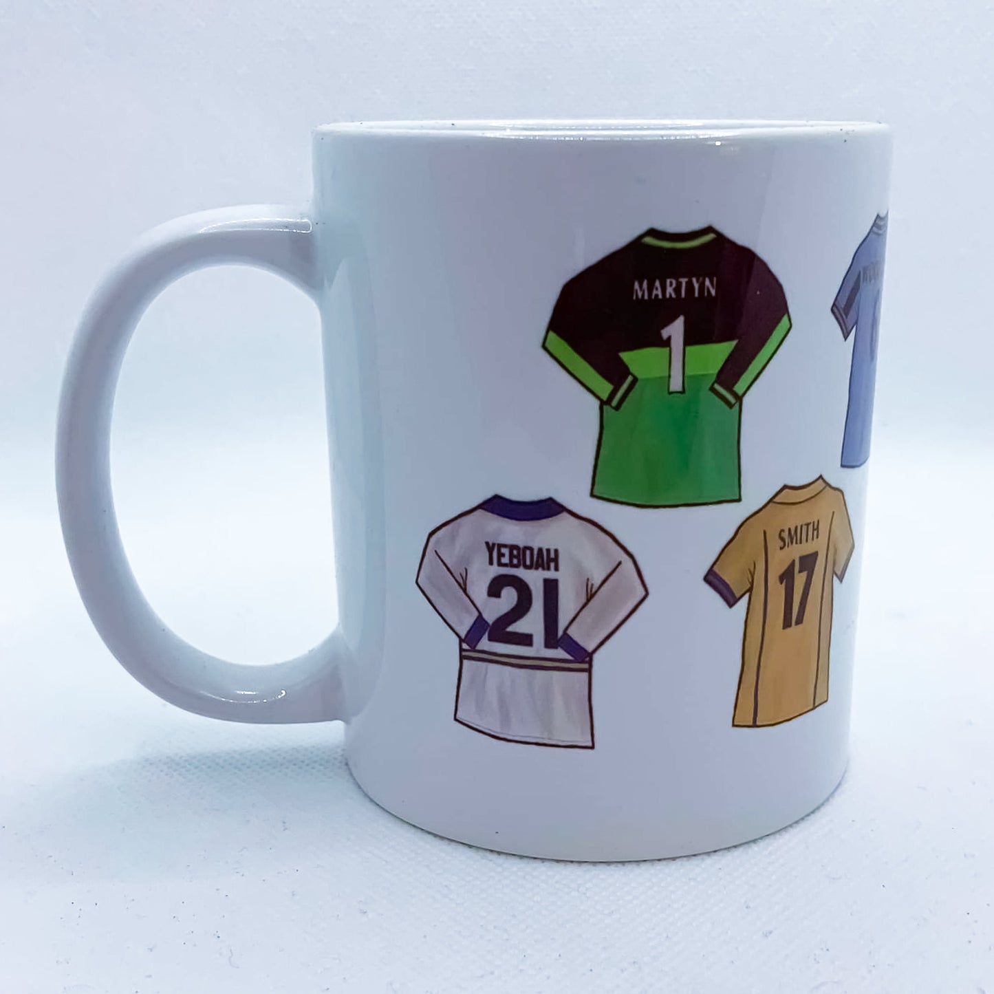 Leeds Legends 90s/00s Shirts Handmade Ceramic Football Mug