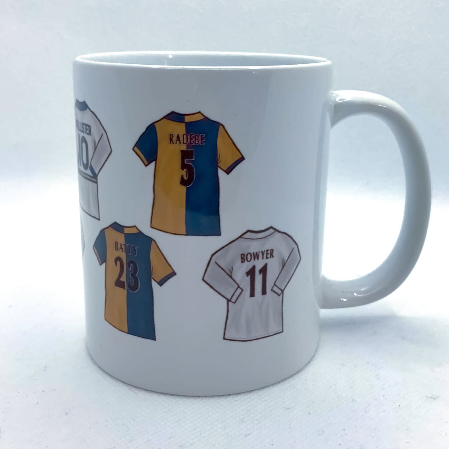 Leeds Legends 90s/00s Shirts Handmade Ceramic Football Mug