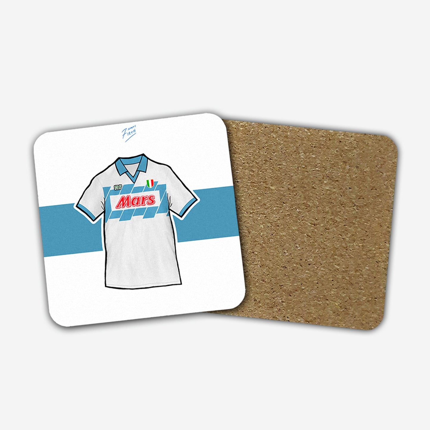 Napoli 1990/91 Away Shirt Memorabilia Hand Sublimated Football Coaster