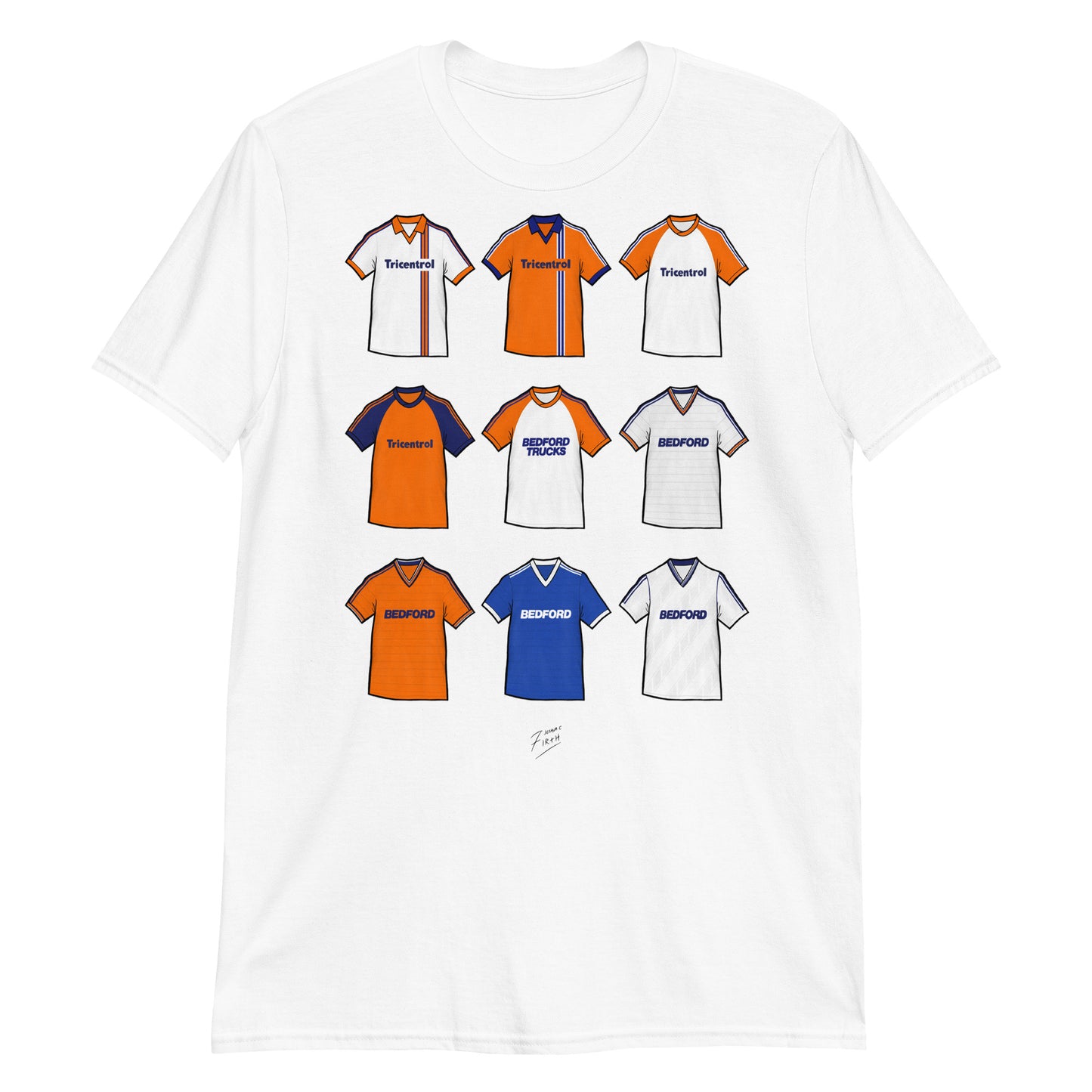 White Luton Town Football Club themed football t-shirt, a must have for any Hatters fan