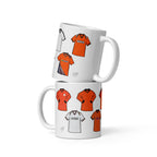 A mug inspired by those famous historical classic football jerseys of Dundee United Football Club. An unofficial take on one of Scotland's finest football clubs who play at Tannadice Park