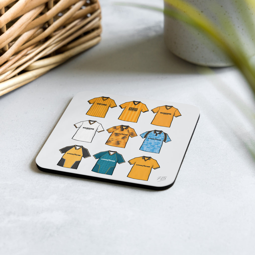 Bring classic Wolverhampton style into your home with this retro football shirt coaster. Inspired by the iconic designs loved by fans, each coaster is hand sublimated, meaning no two are ever exactly the same. Every piece is unique and individually crafted with care.