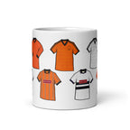 A mug inspired by those famous historical classic football jerseys of Dundee United Football Club. An unofficial take on one of Scotland's finest football clubs who play at Tannadice Park