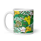 Show your Yeovil Town pride with this handcrafted ceramic mug featuring a vibrant collage of classic football shirts. It’s a unique, fan-made gift for true supporters.