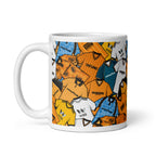 Wolverhampton Wanderers Wolves Inspired football shirt collage mug – handcrafted ceramic mug featuring classic Wolves kits in a colourful wraparound design