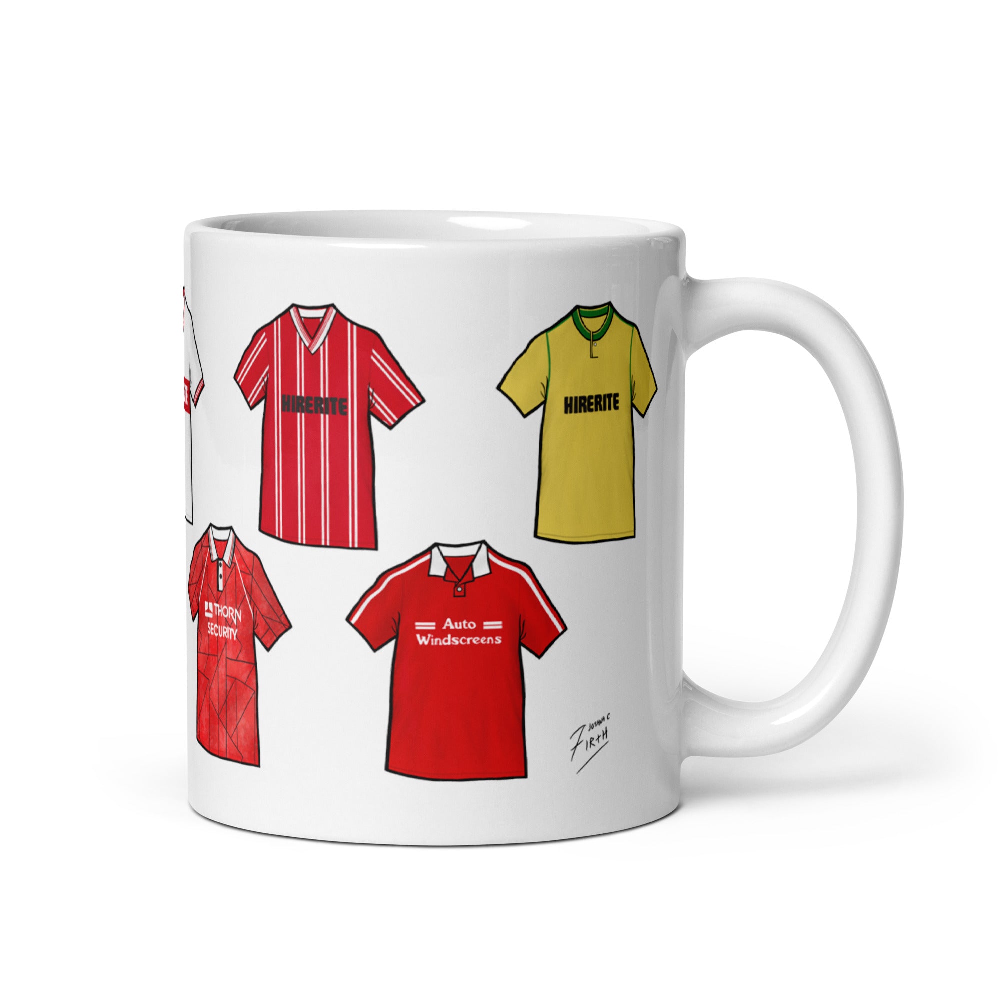 A premium Bristol City inspired mug by the club’s famous historic and classic football jerseys. This design celebrates the rich heritage of Bristol City Football Club, drawing influence from iconic kits worn by The Robins throughout their history.
Perfect for Bristol City supporters, retro football fans, and lovers of classic football shirt design, this mug is ideal for matchday brews, home use, or the office. Unofficial & is not tied to any brand/club