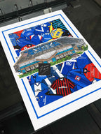 Birmingham City FC Kit Collage Retro Shirts & Stadium Football Print