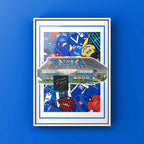 Birmingham City FC Kit Collage Retro Shirts & Stadium Football Print