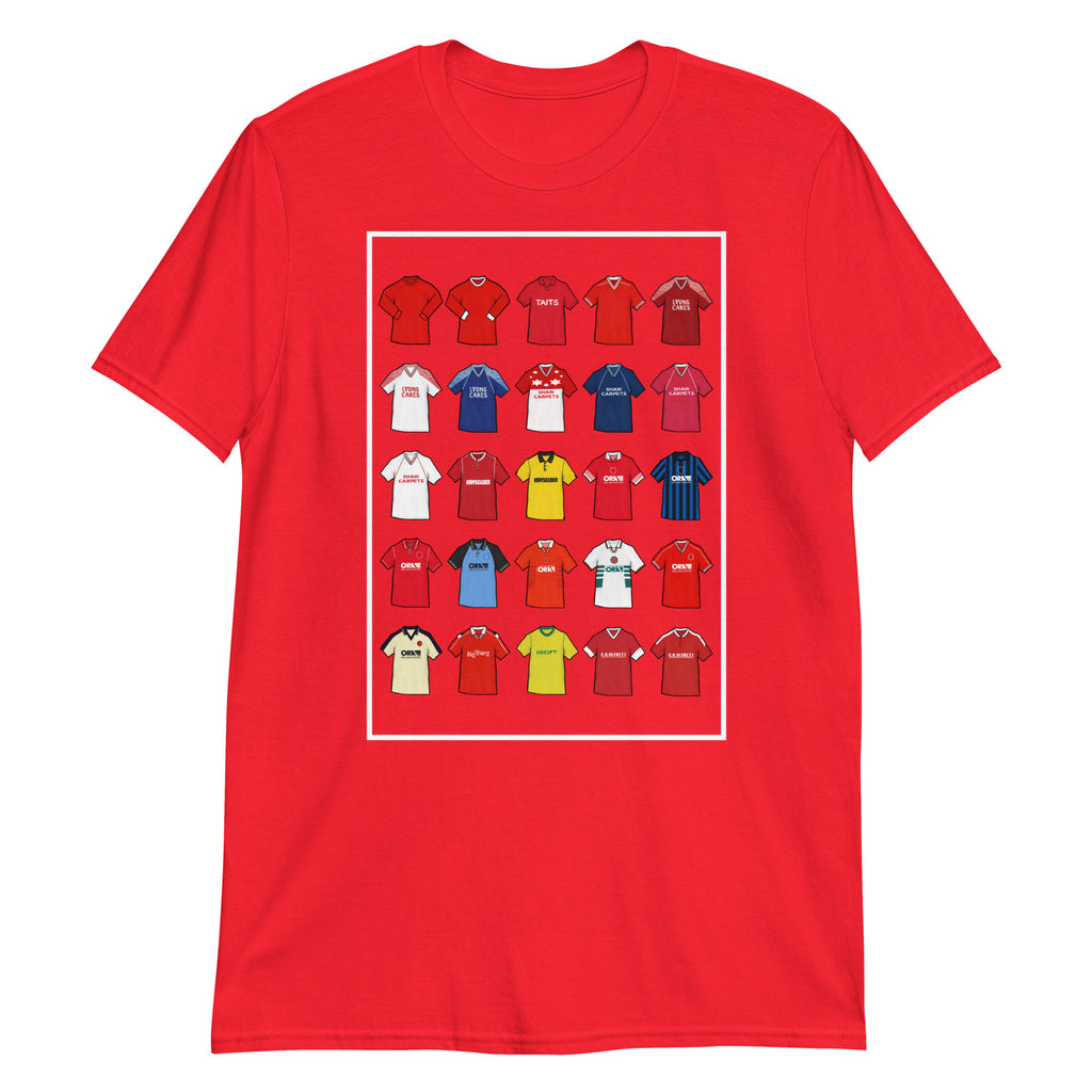 Barnsley Inspired Retro Shirts T-shirt ideal for anyone who is a fan of Barnsley - Colour Red