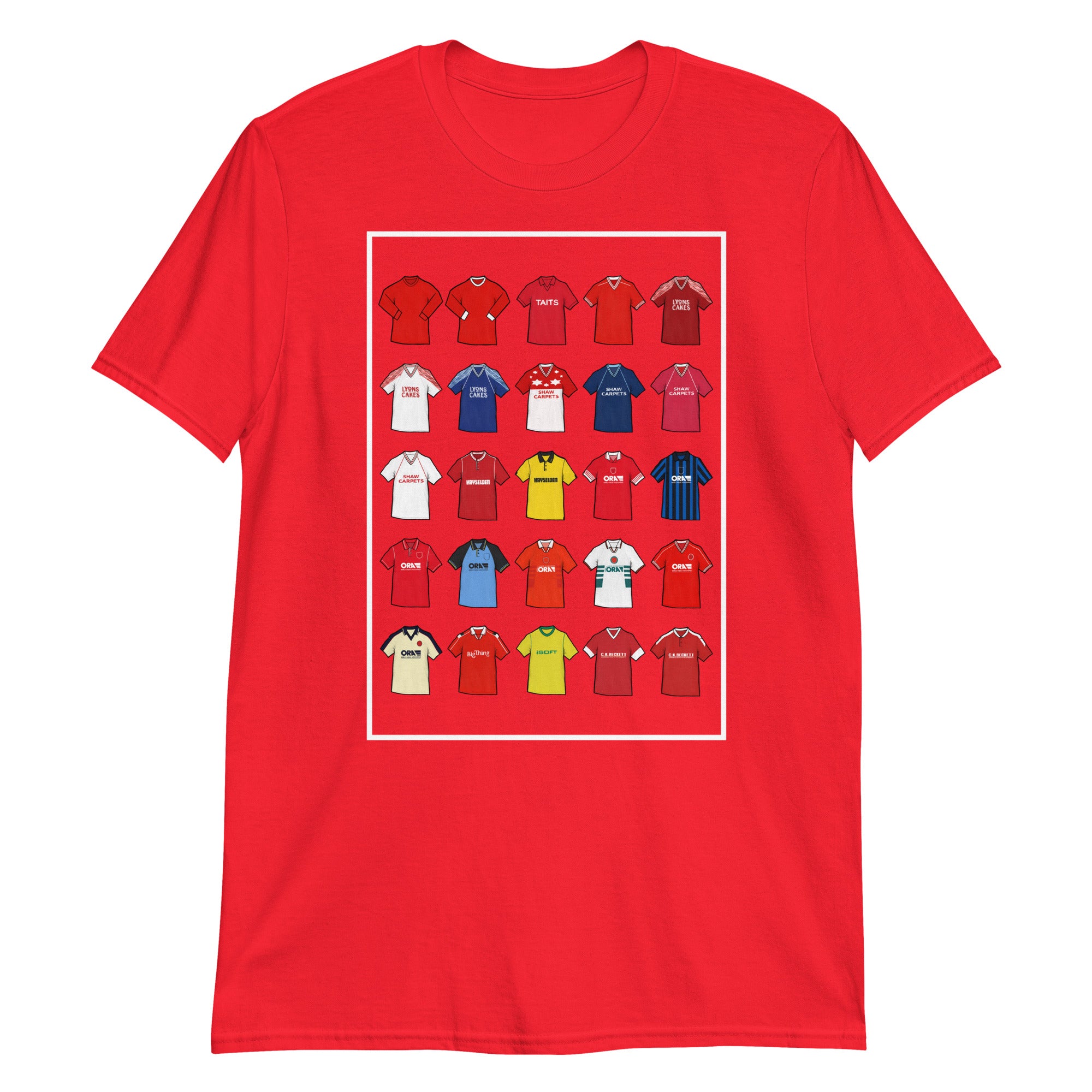 Barnsley Inspired Retro Shirts T-shirt ideal for anyone who is a fan of Barnsley - Colour Red