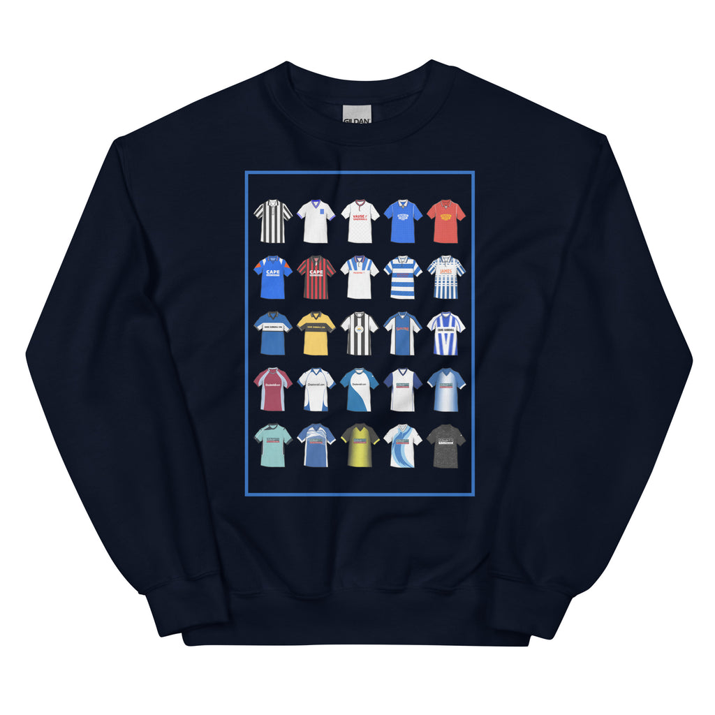 This sweatshirt design takes its cue from the iconic blue and white of Barrow AFC, blending vintage jersey textures with a bold, modern edge. With subtle nods to classic kits and the club’s proud history, it’s a tribute to the enduring legacy of the Bluebirds—crafted for comfort, built for true supporters