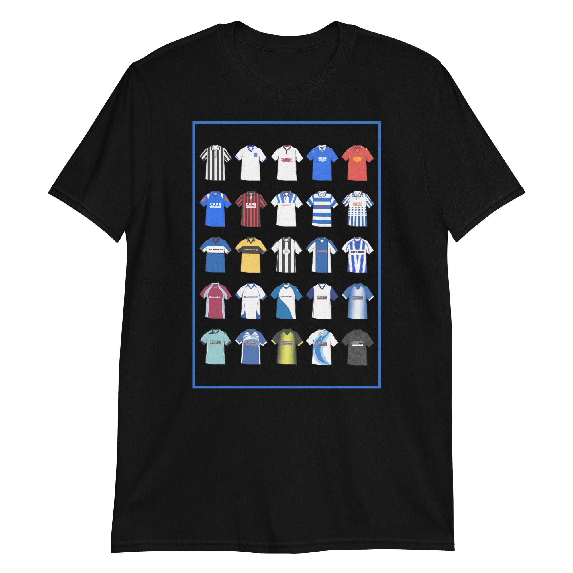 This T-shirt design draws inspiration from Barrow AFC’s iconic football shirts, showcasing bold blue and white elements with a modern twist. Featuring vintage jersey patterns and textured details, it pays tribute to the club’s proud heritage and lasting legacy. A perfect blend of classic football culture and fresh, contemporary style—made for true Bluebirds fans