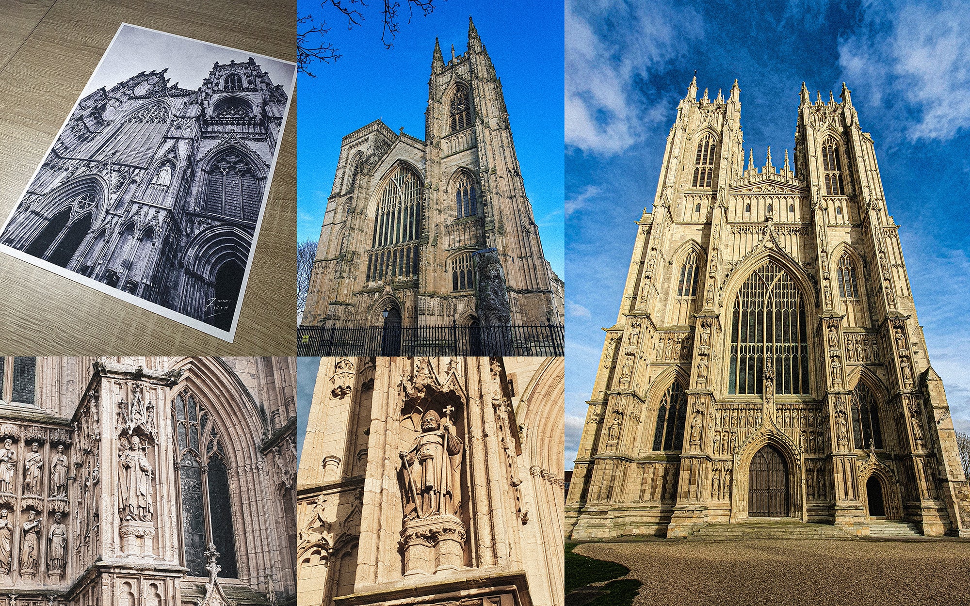 Photography of York Minster, Beverley Minster & Bridlington Priory of St Mary's, Yorkshire.
