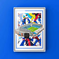 Blackburn Rovers Inspired Kit Collage Retro Shirts & Ewood Park Stadium Football Print