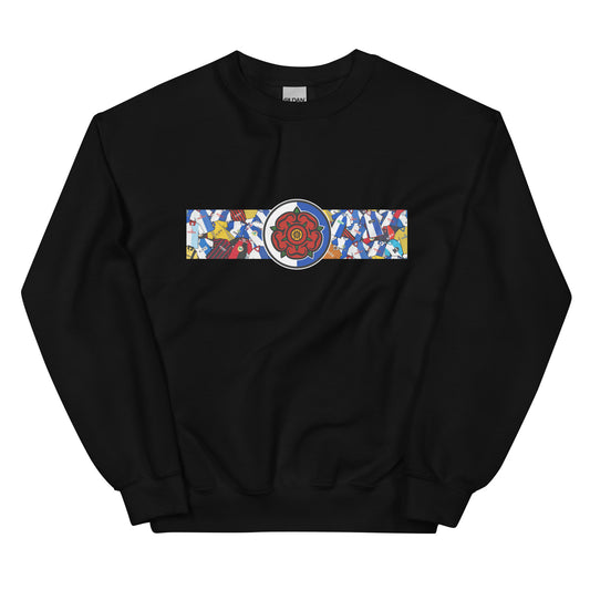 Blackburn Rovers FC-inspired retro football sweatshirt featuring a bold central Lancashire rose design. This unisex pullover blends vintage kit aesthetics with warm, everyday comfort—perfect for chilly match days, pub nights, or relaxed casual wear. The design pays homage to classic Rovers jerseys and proudly celebrates Blackburn’s rich football heritage and Lancashire roots. A perfect gift or wardrobe essential for dedicated fans who appreciate retro football culture and hometown pride