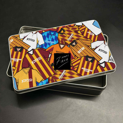 Bradford City Inspired Football Retro Shirts Metal Sweets / Biscuit Tin