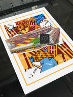 Bradford City Inspired Kit Collage Retro Shirts & Valley Parade Stadium Football Print