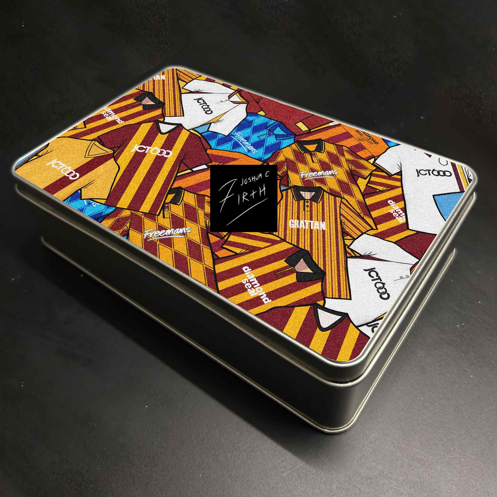 Bradford City Inspired Football Retro Shirts Metal Sweets / Biscuit Tin