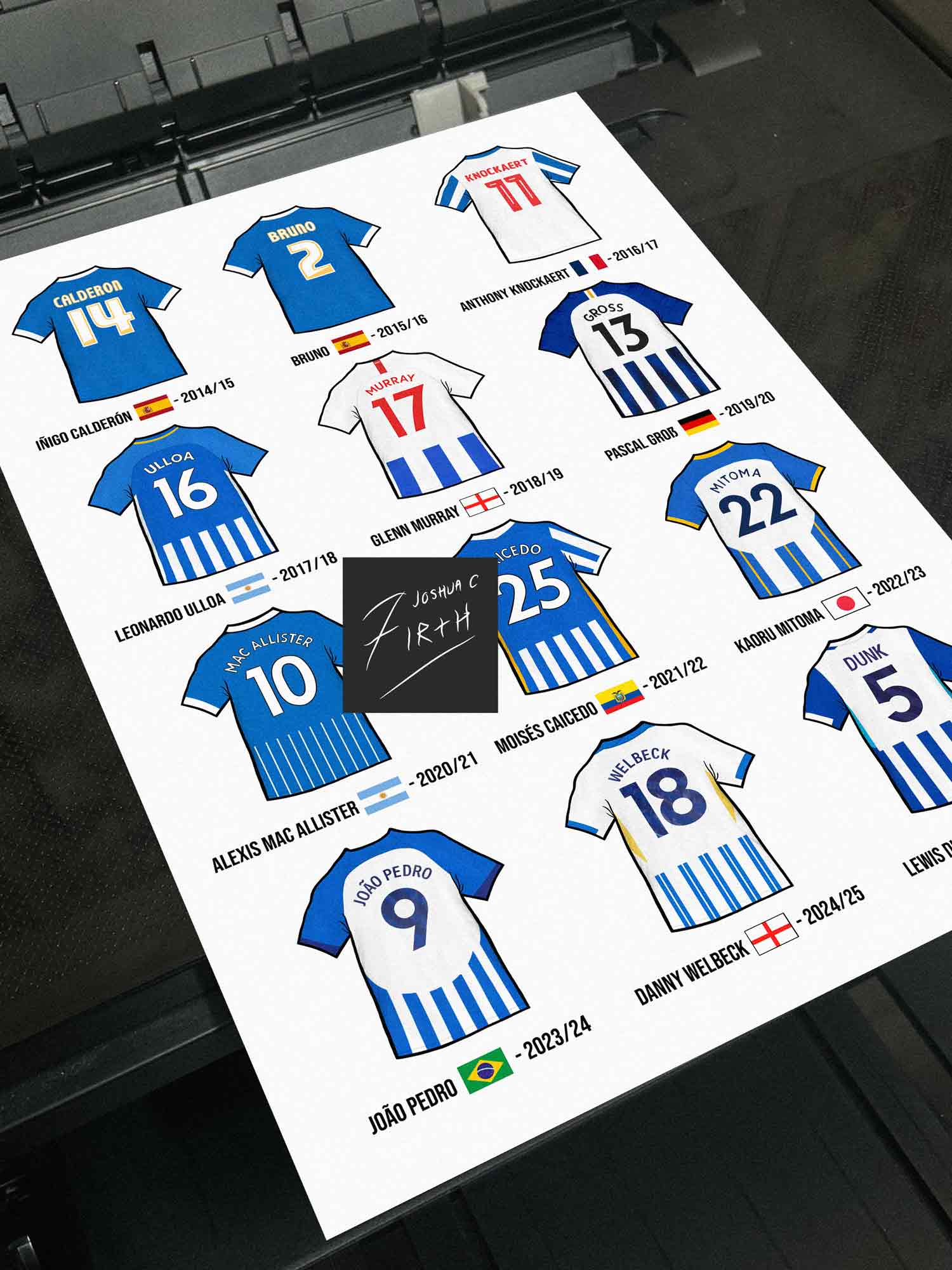 Icons of Brighton Retro Shirts Football Print