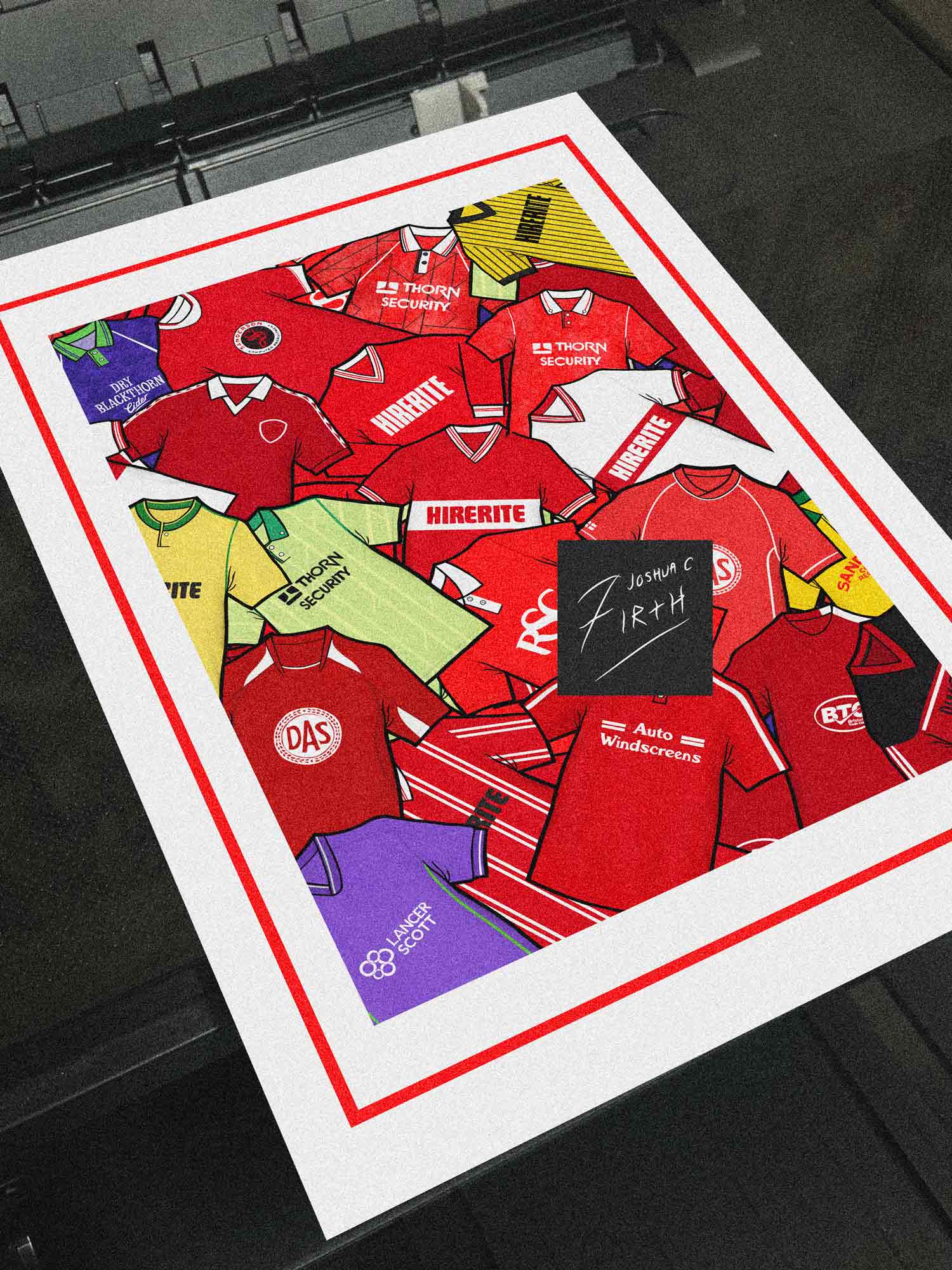 Unofficial - Celebrate Bristol City heritage with this retro shirt art print, available in A3/A4, framed or unframed—perfect gift for true Robins fans.