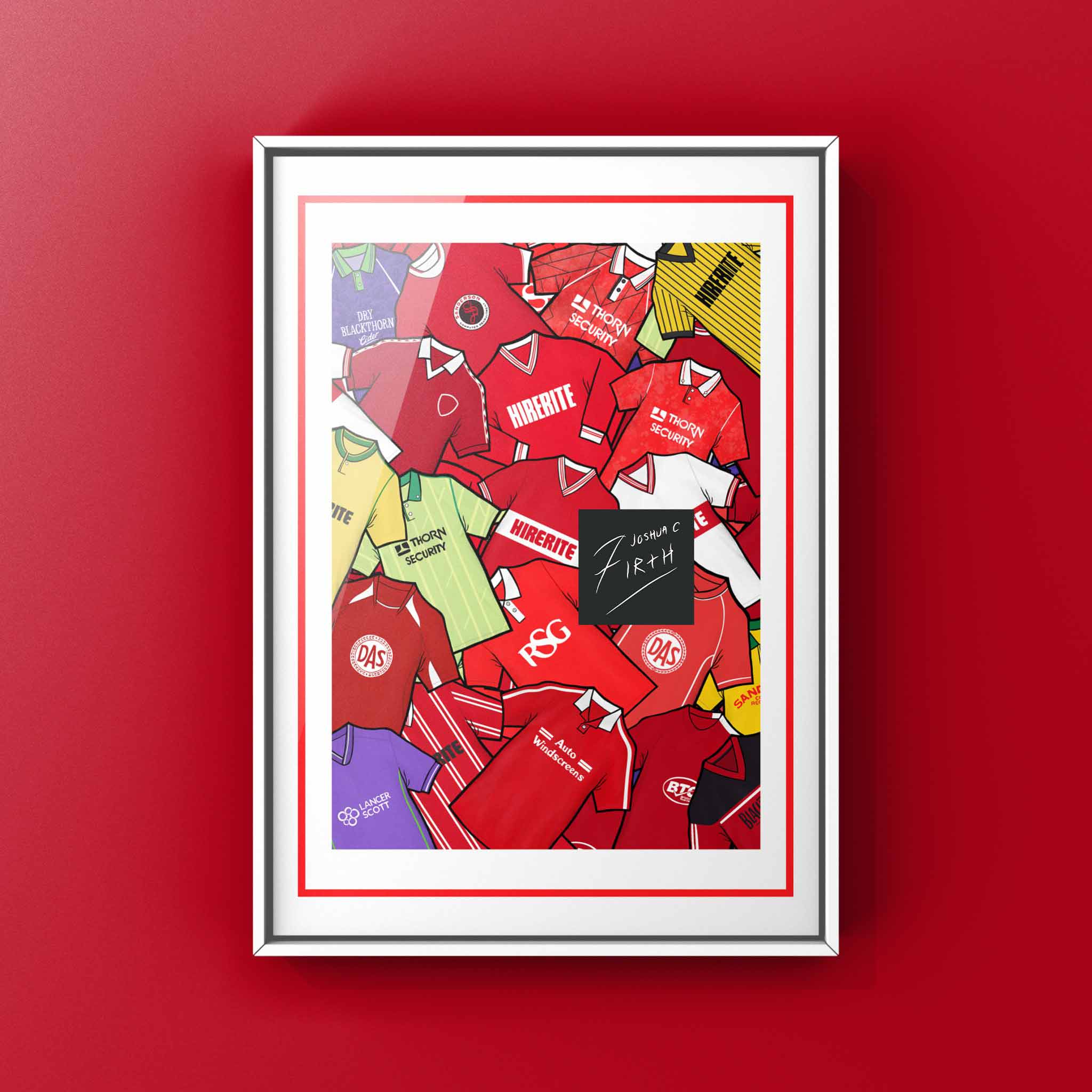 Unofficial - Celebrate Bristol City heritage with this retro shirt art print, available in A3/A4, framed or unframed—perfect gift for true Robins fans.