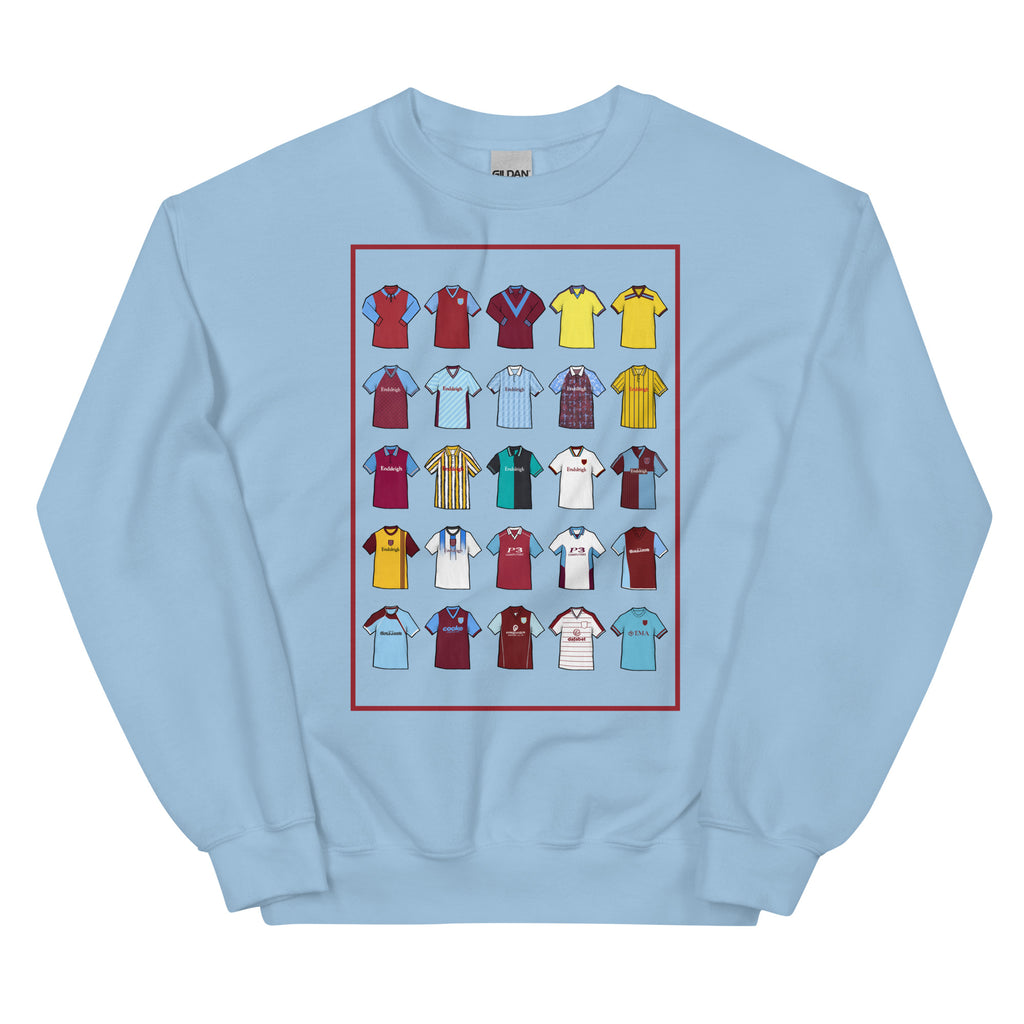 Retro Burnley FC-inspired sweatshirt with a classic fit, soft feel, and durable stitching. Made from a pre-shrunk cotton-polyester blend, it's perfect for Clarets fans who love vintage football style. Features claret and blue design details, ideal for match days, casual wear, or gifting. Celebrate Burnley’s rich history and show your pride in comfort and style.