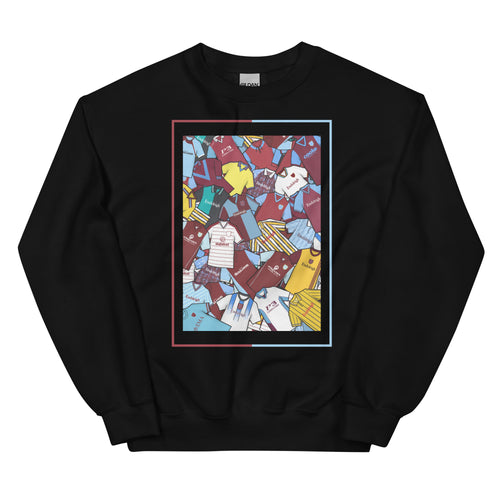Burnley FC–inspired retro football sweatshirt featuring a bold central design styled like a collage of classic shirts. This unisex pullover combines vintage kit aesthetics with cosy, everyday comfort—ideal for chilly match days, pub nights, or laid-back casual wear. The design pays tribute to iconic Clarets jerseys and proudly celebrates Burnley’s proud footballing heritage. A perfect gift or wardrobe staple for fans who love retro football culture and hometown pride.