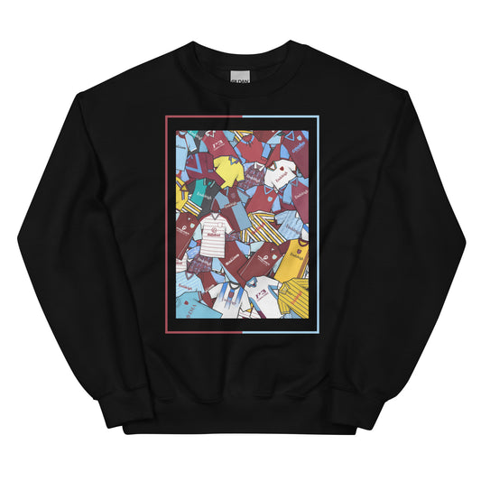 Burnley FC–inspired retro football sweatshirt featuring a bold central design styled like a collage of classic shirts. This unisex pullover combines vintage kit aesthetics with cosy, everyday comfort—ideal for chilly match days, pub nights, or laid-back casual wear. The design pays tribute to iconic Clarets jerseys and proudly celebrates Burnley’s proud footballing heritage. A perfect gift or wardrobe staple for fans who love retro football culture and hometown pride.