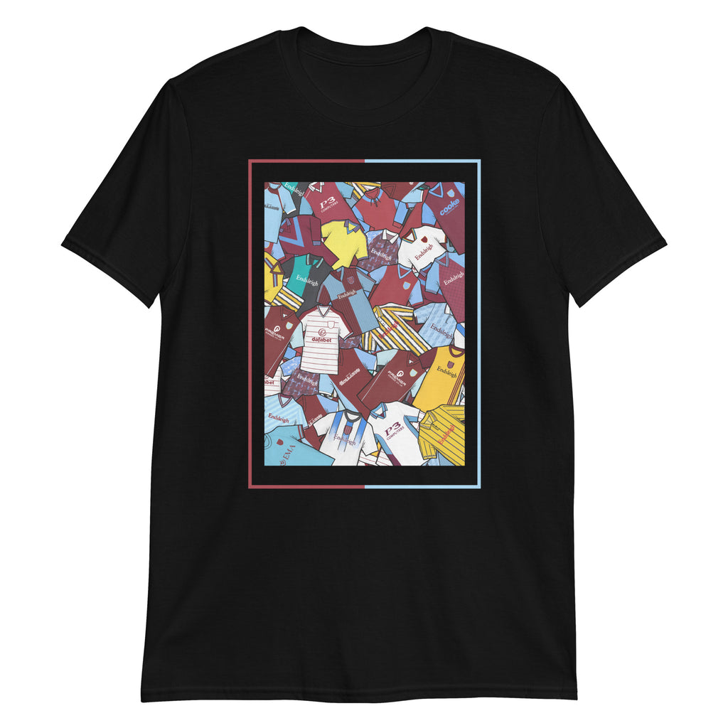 Burnley FC–inspired retro football t-shirt featuring a bold central design styled like a collage of classic shirts. This unisex tee blends vintage kit vibes with soft, everyday comfort—perfect for match days, summer socials, or casual wear year-round. The design celebrates iconic Clarets jerseys and Burnley’s proud football heritage. A great gift or go-to piece for fans who appreciate retro football culture and hometown pride.