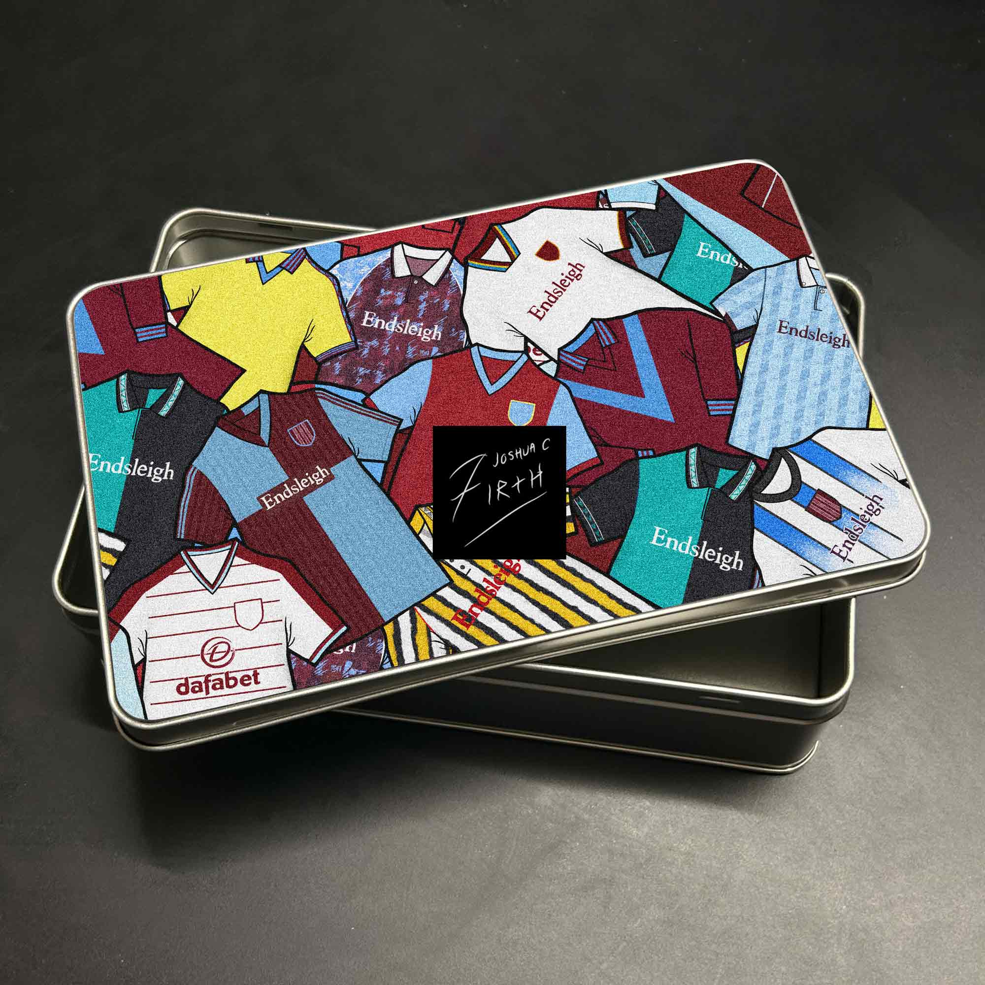 Burnley Football Club The Clarets Inspired Retro Shirts Metal Sweets / Biscuit Tin