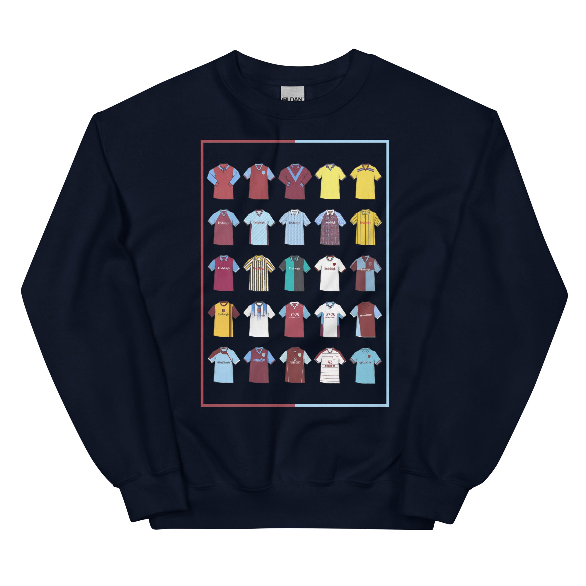 Retro Burnley FC-inspired sweatshirt with a classic fit, soft feel, and durable stitching. Made from a pre-shrunk cotton-polyester blend, it's perfect for Clarets fans who love vintage football style. Features claret and blue design details, ideal for match days, casual wear, or gifting. Celebrate Burnley’s rich history and show your pride in comfort and style.